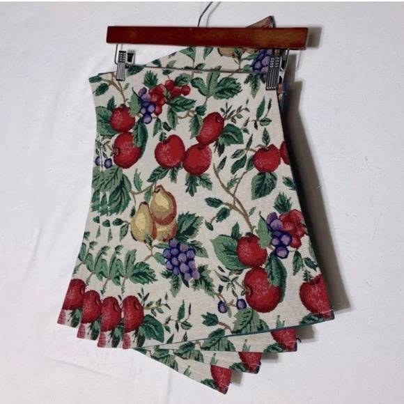 Vintage Cottagecore Fruit Tapestry Table Place  Mats X4 - Picture 1 of 12